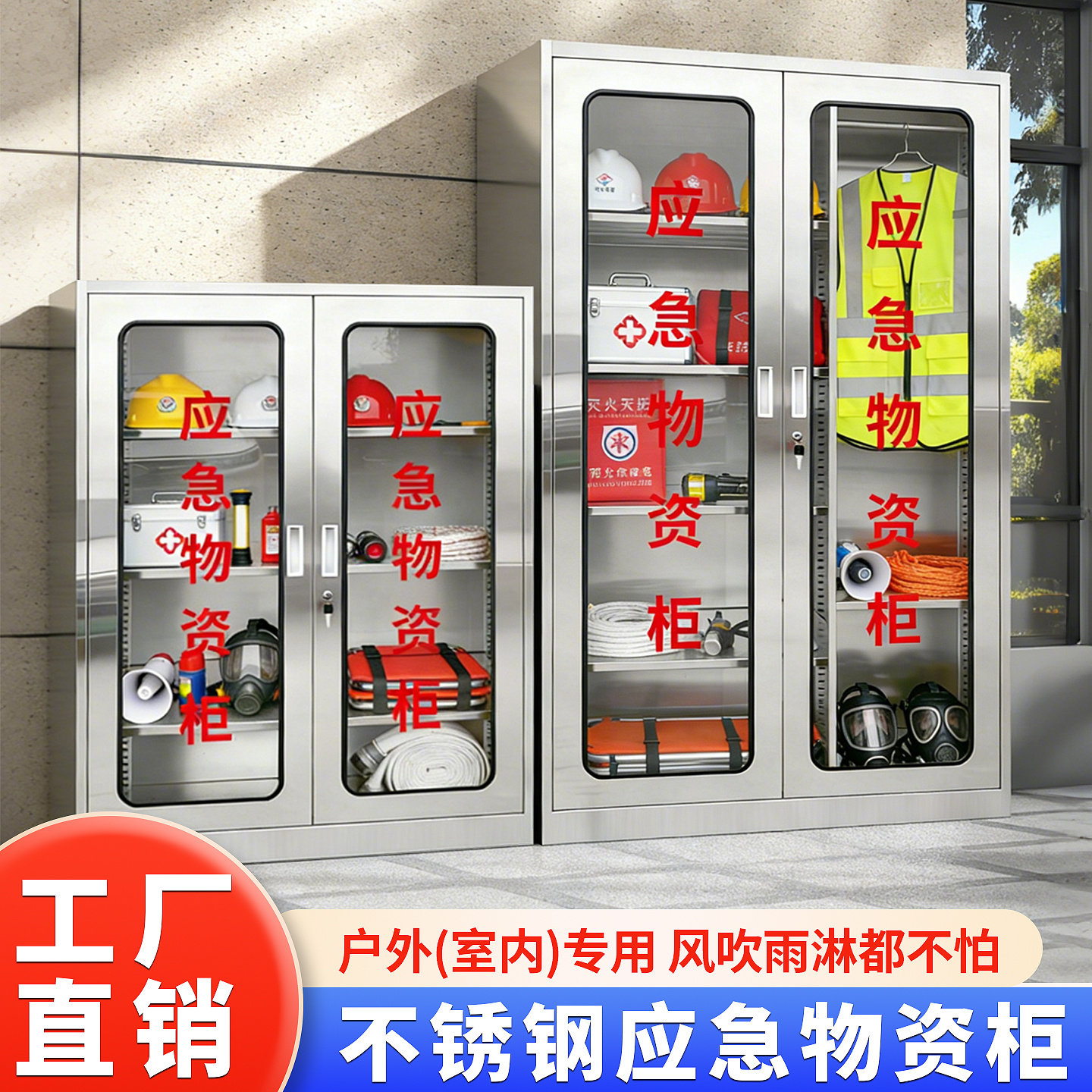 可定制室内户外不锈钢应急物资柜