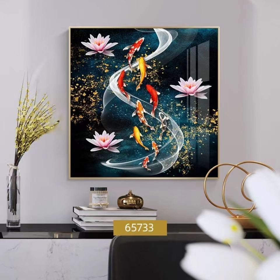 轻奢客厅装饰画单幅现代简约餐厅挂画方形进门玄关墙面壁画招财鹿图片