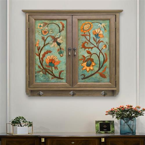 美式电表箱装饰画免打孔竖款配电箱装饰遮挡挂画电表箱遮挡置物架