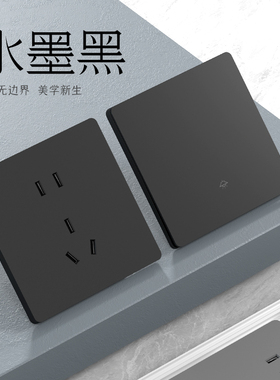 超薄面板家用灯单开双开单控三开四开双控多控黑色开关