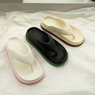 软底增高沙滩凉拖 日式 人字拖女夏季 外穿防滑厚底夹脚拖鞋 时尚