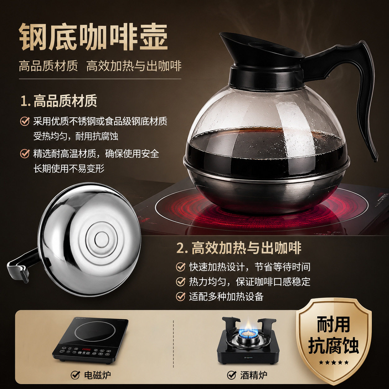 严选工厂不锈钢咖啡壶美