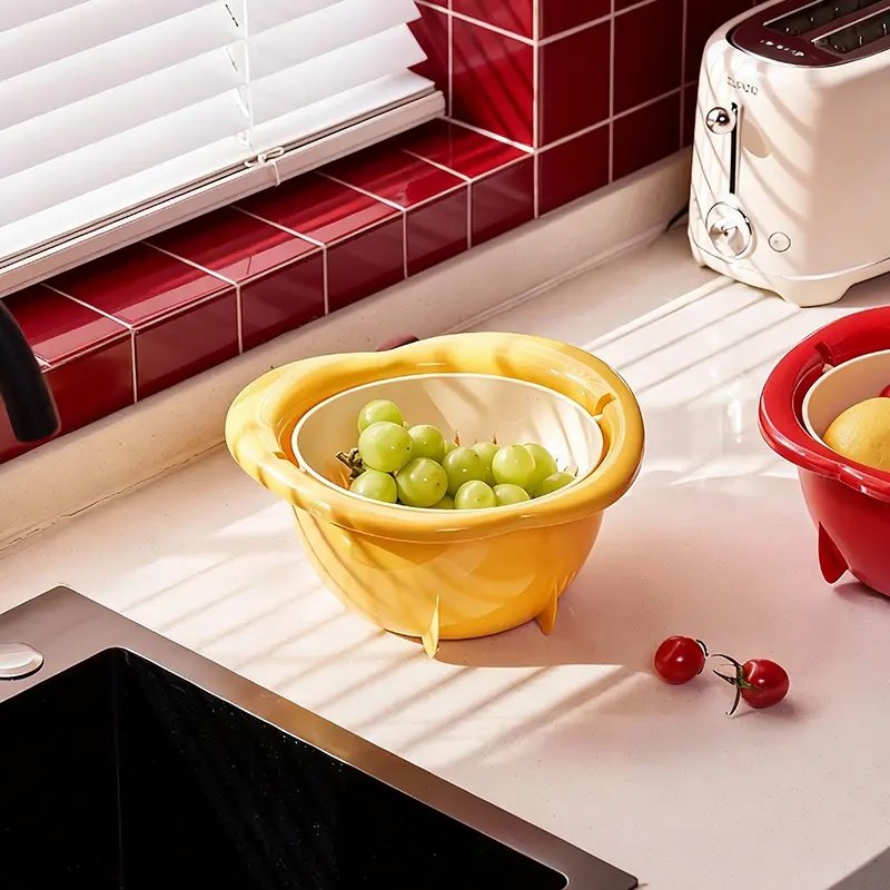 洗菜盆沥水篮家用客厅厨房双层旋转洗水果沥水篮滤水淘菜盆水果盘,餐饮具,洗菜盆/沥水篮/漏水筛,淘宝优惠券,粉丝福利购,淘宝优惠卷