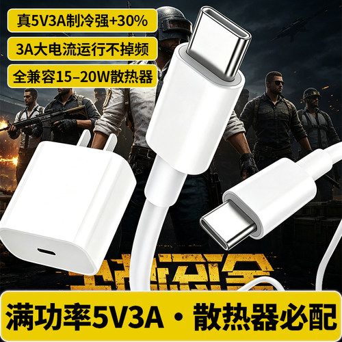 适用散热器派威B3/神舟/武影子X9充电头30W充电器5V3A/9V3A充电头typec充电线pd协议20W充电插头背夹降温神器