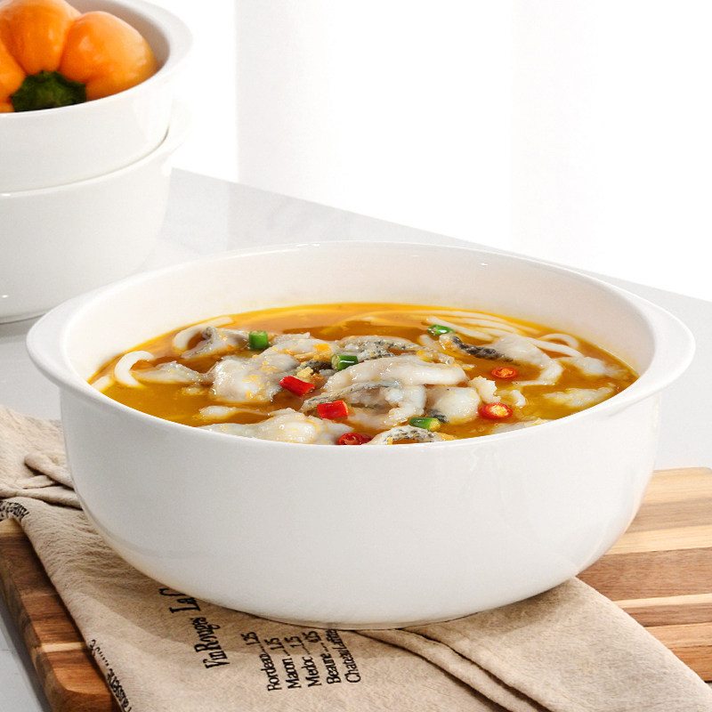 骨瓷家用双耳汤碗酸菜鱼大盆碗2025新款纯白大号汤碗陶瓷螺蛳粉碗,餐饮具,碗,淘宝优惠券,粉丝福利购,淘宝优惠卷