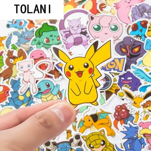 Pikachu Kawaii Stickers 100Pcs Skateboard Pokemon Bicycle