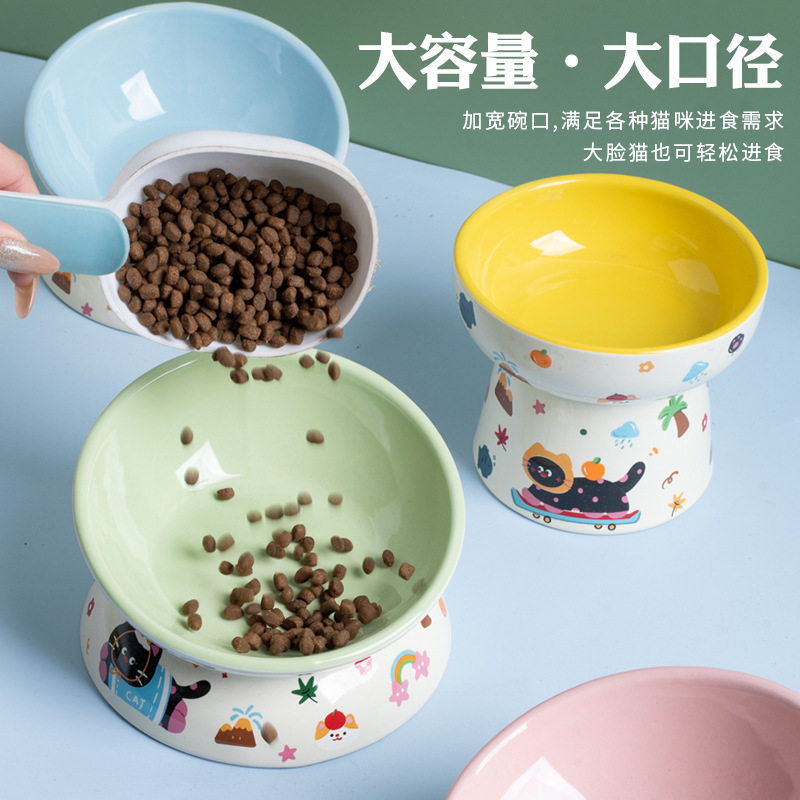 黑猫系列可爱陶瓷猫狗斜口碗