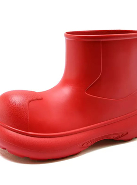 Cows2025新款户外小丑雨鞋防水防滑雨靴女时尚短靴厚底短筒大头鞋