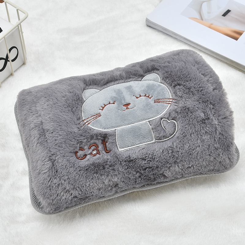 可爱热水袋充电暖手宝女生敷肚子暖宝宝防爆毛绒暖水袋冬季已注水