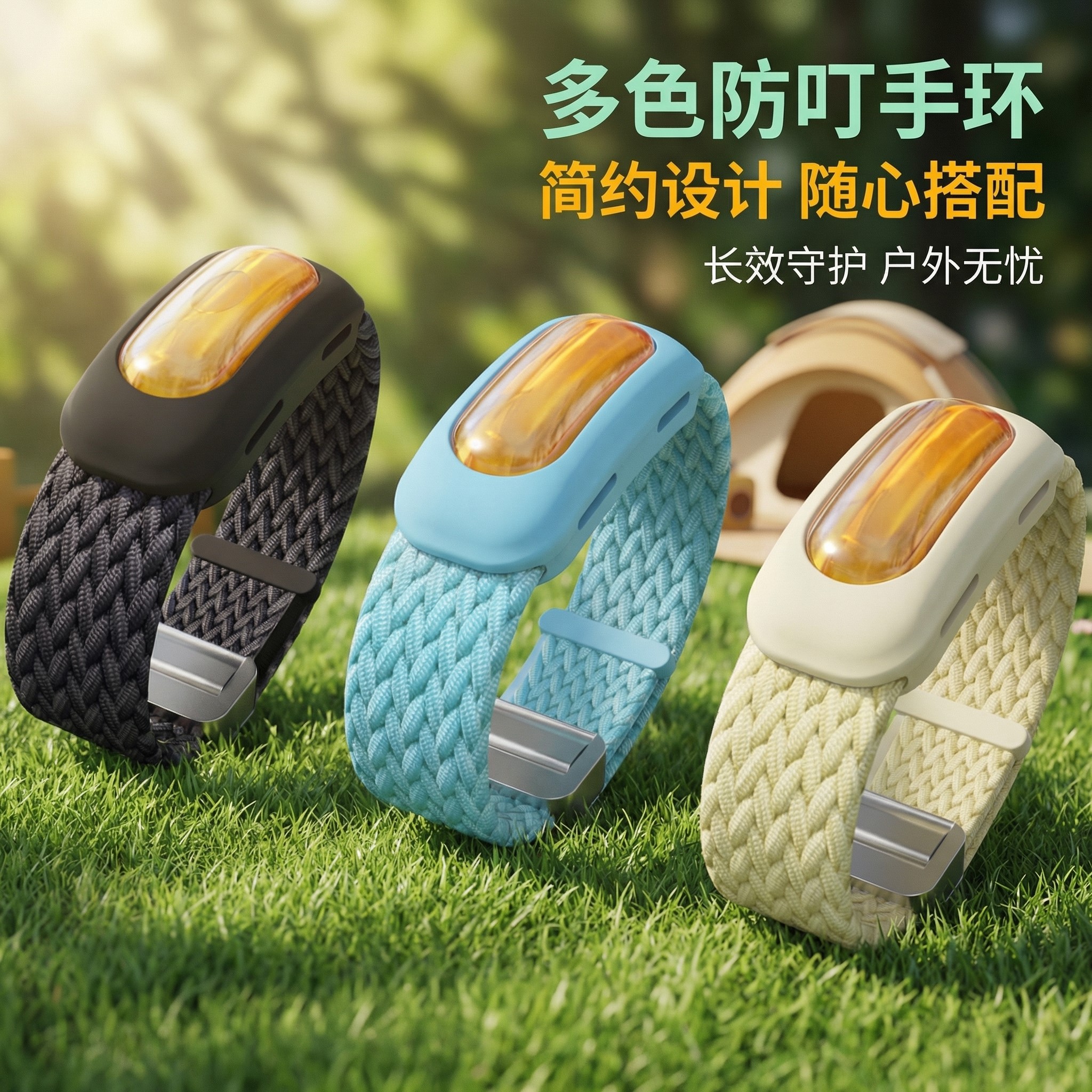 2026夏季新款磁吸儿童防蚊驱蚊手环植物精油贴户外随身防蚊虫专用