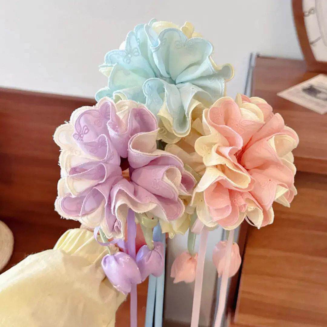 【下单立圈减金50】可爱郁香花飘带大肠发女童扎马尾朵GZM丸子WZ