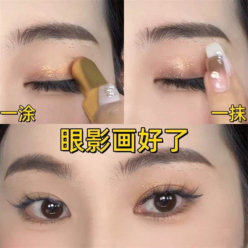 成人一XLD笔型渐变懒哑三色眼影棒光细闪珠光高光眼影笔初学者新