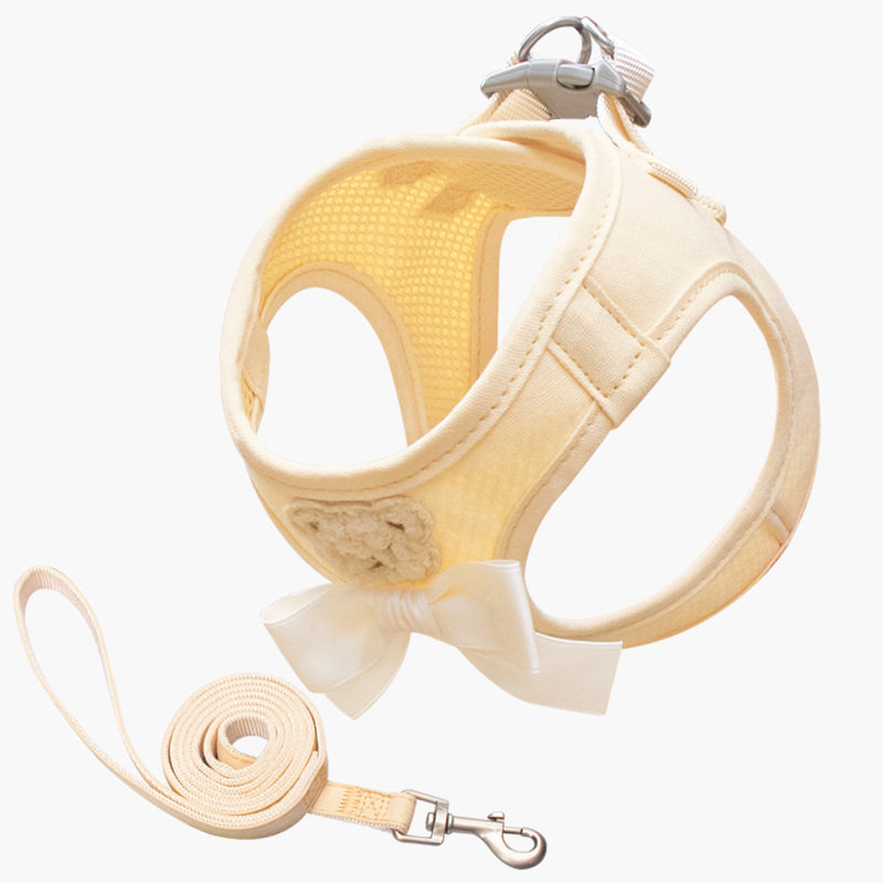 背心式狗狗牵引绳小型犬比熊泰迪博美小狗幼犬胸背带遛狗绳狗链子