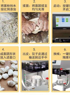 喜家德柏1记1智能擀皮机个个起碗店连:锁饺子擀皮机水饺554皮厂家