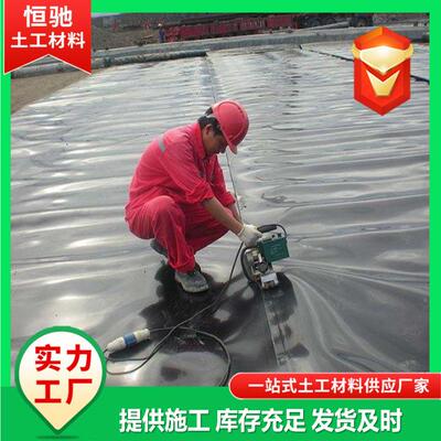hdpWML土工膜程鱼塘养e殖垃圾填埋场防渗膜 池沼气工隧道防渗土工