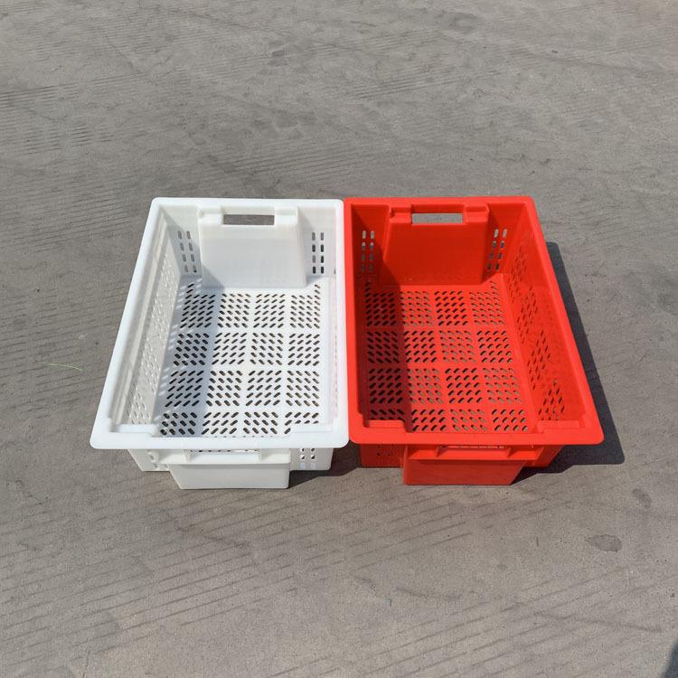 厚6加00-205错位筐食品塑料周转框冷鲜猪肉筐外径650*400*25m0m