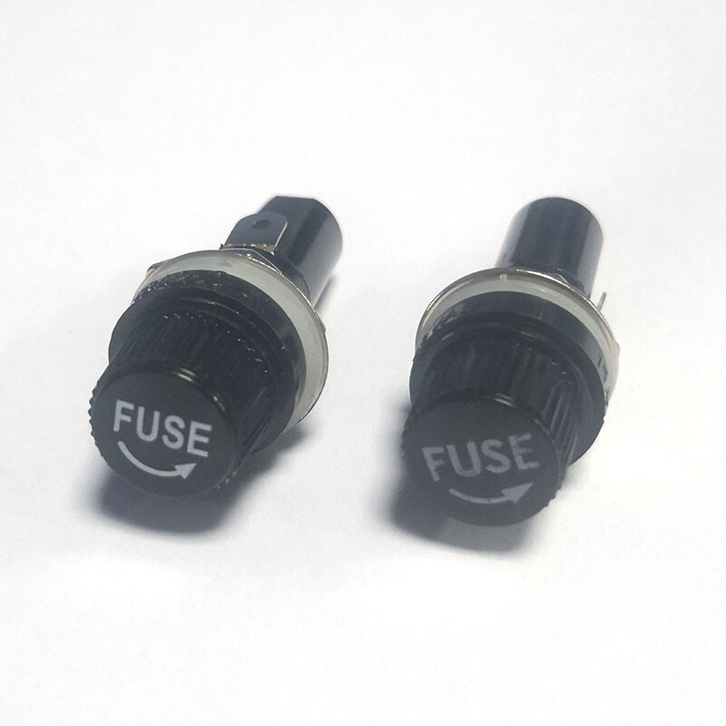 6X30MM黑色旋钮FUSE保险管座玻璃管座10A250V保险丝座熔断器底座