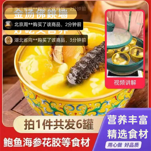 托诗桃正宗金汤佛跳墙懒人加热即食预制菜鲍鱼海参花胶捞饭礼盒装