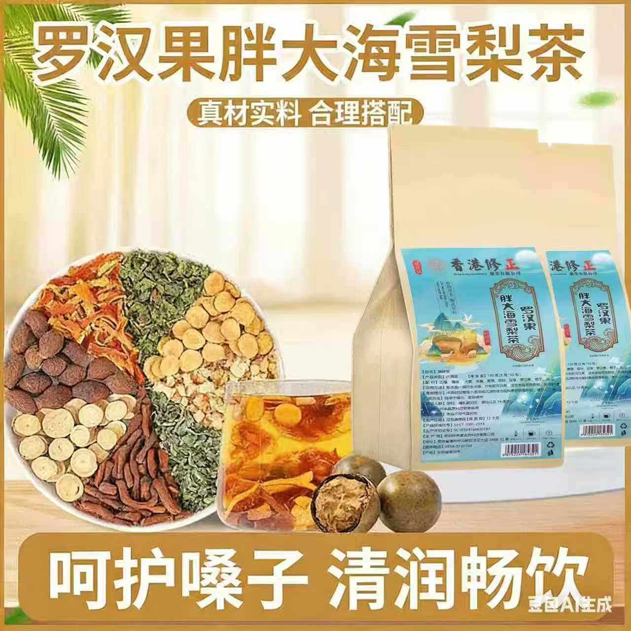 殿胡香港修正胖大海罗汉果雪梨茶官方正品清润咽喉护嗓熬夜养生茶,传统滋补营养品,养生茶,淘宝优惠券,粉丝福利购,淘宝优惠卷