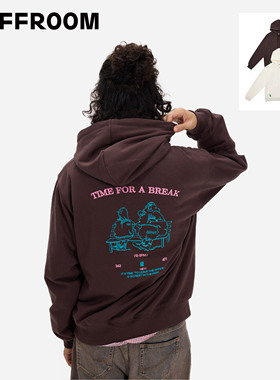 STAFFROOM “午休公园”  卡通印花连帽美式复古慵懒秋冬情侣卫衣