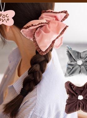 【豆豆推荐】RPDCLaVie「丝绒边边」毛绒方巾方形发圈女rpdc