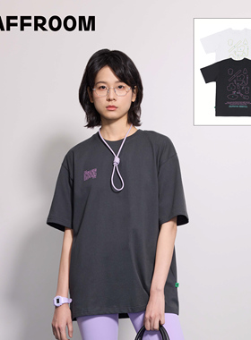 STAFFROOM“打工装备”新款通勤休闲宽松优质纯棉圆领精品印花T恤