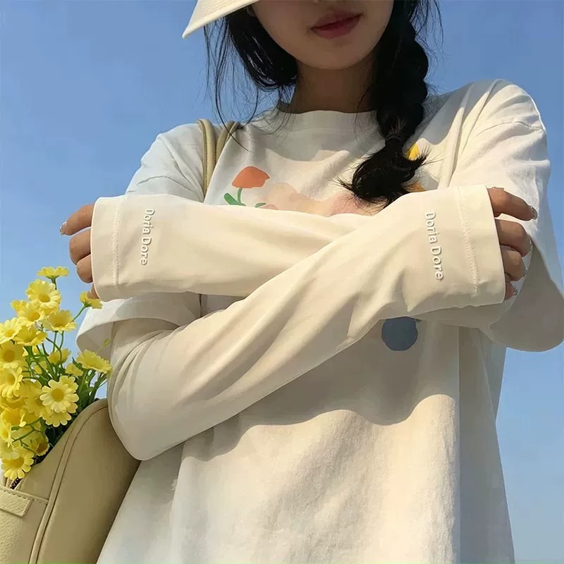 夏季冰丝防晒宽松袖套女骑行开车