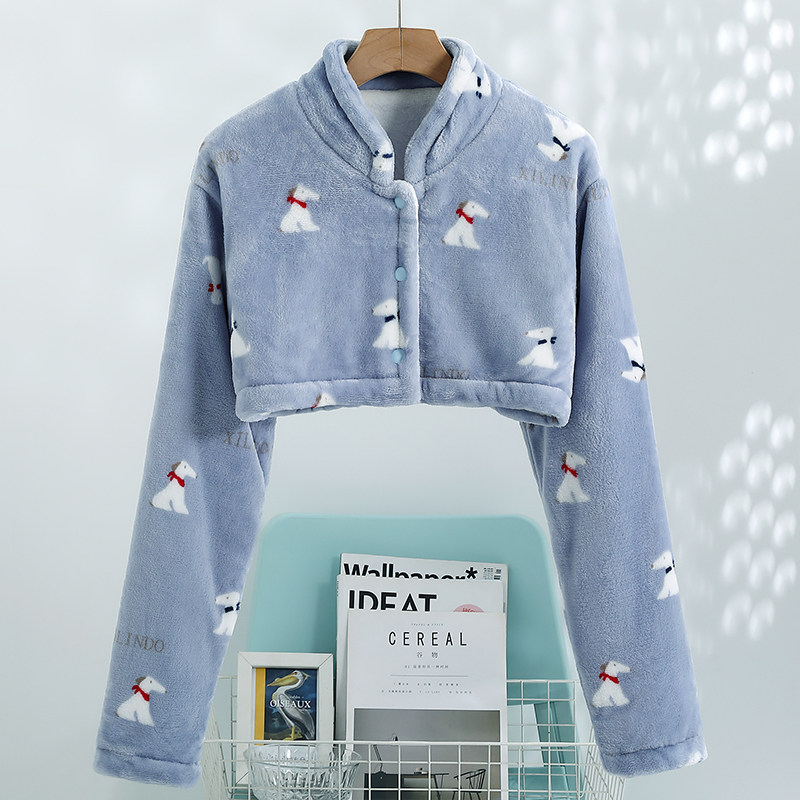 秋冬加绒产后月子喂奶护肩肩膀保暖披肩居家睡觉颈椎肩周防寒坎肩