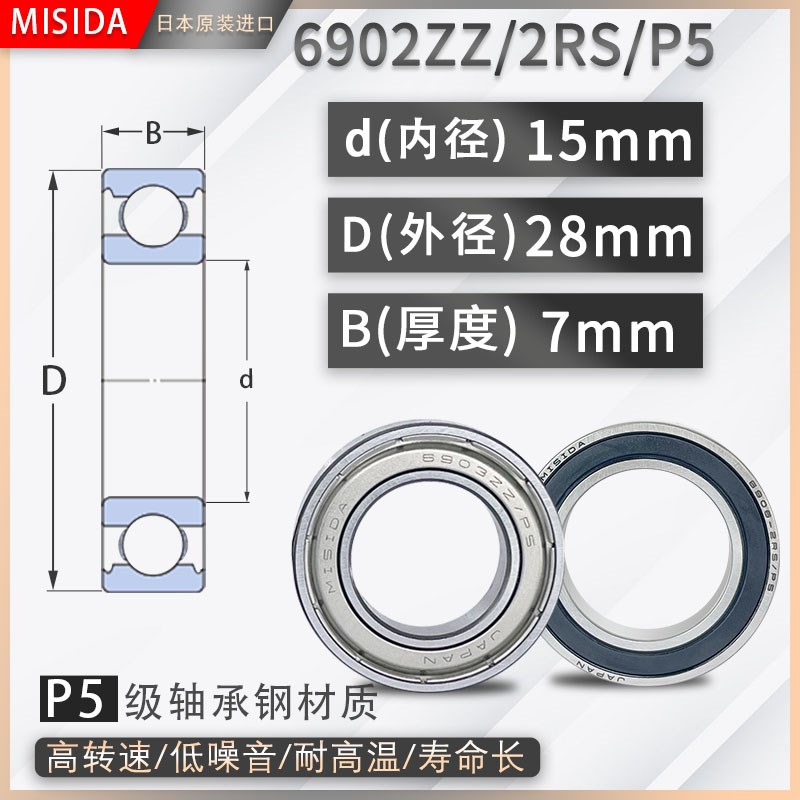 日本进口轴承大全6900 6901 6902 6903 6904 6905 6906 ZZ/2RS
