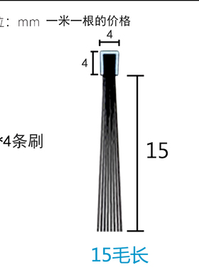 毛长10 15 20 25 30 40 50mm毛刷条黑色白色铁皮条刷电梯防尘毛刷