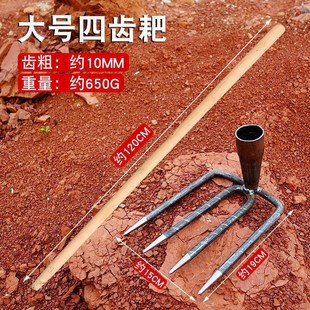 加厚钢耙多齿耙子二齿三齿四齿翻地铲草刨红薯花生蒜除草家用抓钩