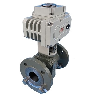 Q941F 220V 16C铸钢不锈钢耐高压高温衬氟开关调节型法兰电动球阀