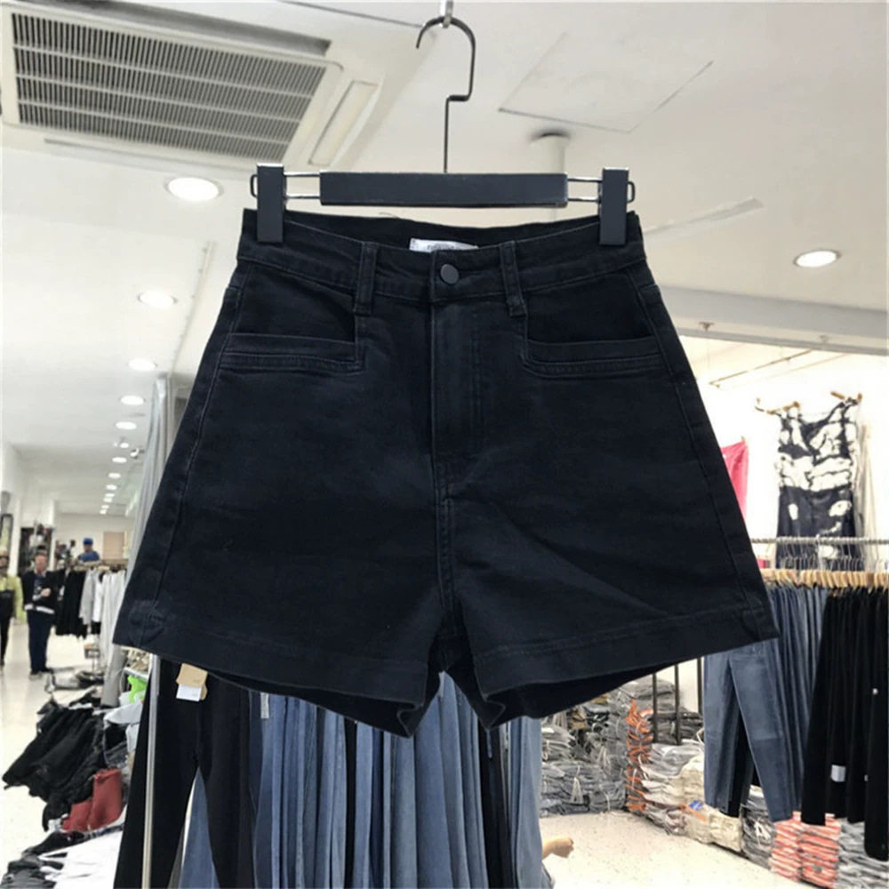 黑色高腰牛仔短裤女2026夏季弹力