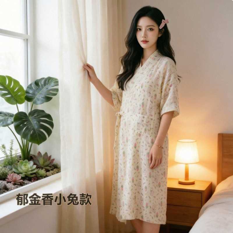 棉双层纱布浴巾女大人可穿裹吸水