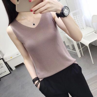 【160斤】胖妹妹冰丝针织V领大码