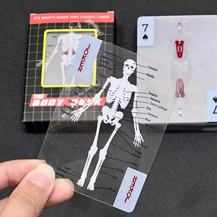 创意人体结构扑克牌人体切片扑克牌花切骨骼个性趣味透明胶片扑克