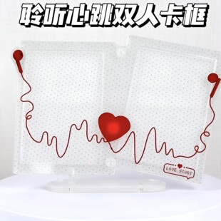 新款聆听心跳双人卡套谷美亚克力二次元小卡收纳展示装饰桌面摆件