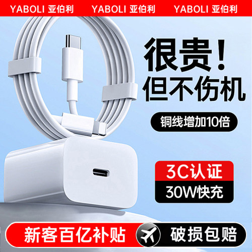 适用苹果PD30W充电器线套装