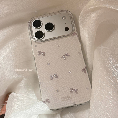 闪粉【冰透流砂】适用苹果17女款手机壳16promax新款15pro高级感2026可爱iphone13女生14蝴蝶结简单韩系甜美