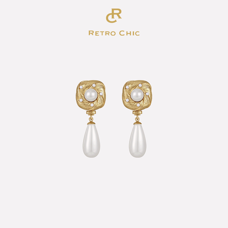 RetroChic金丝珍珠耳环