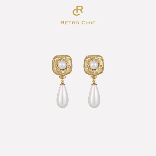 RetroChic金丝珍珠耳环