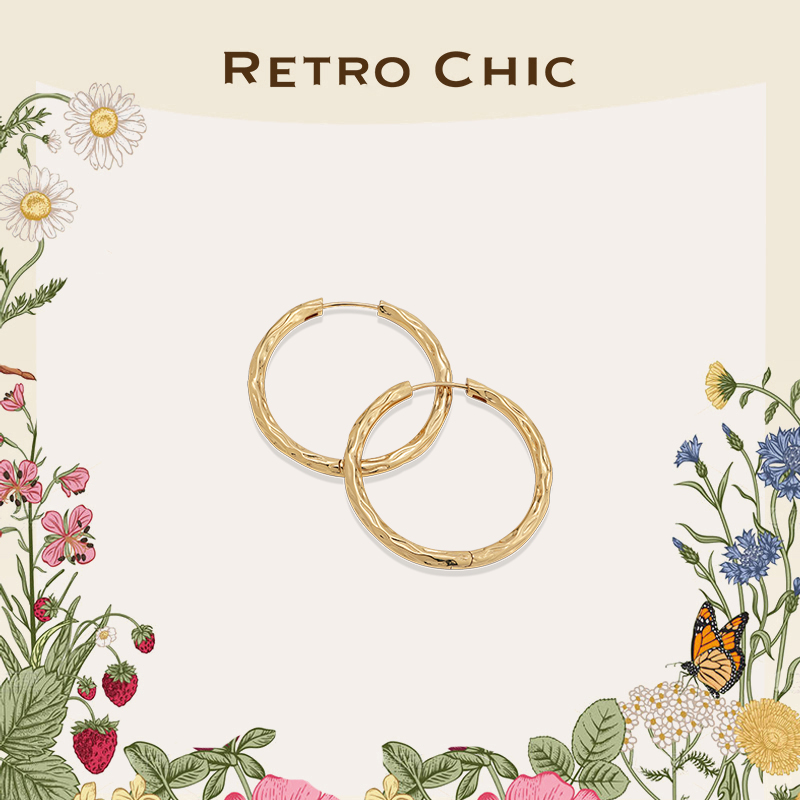 RetroChic伊甸园树纹耳圈小号