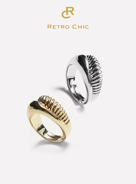 【谷爱凌同款】RC Retro Chic意大利复古时尚首饰 小水滴纹理戒指