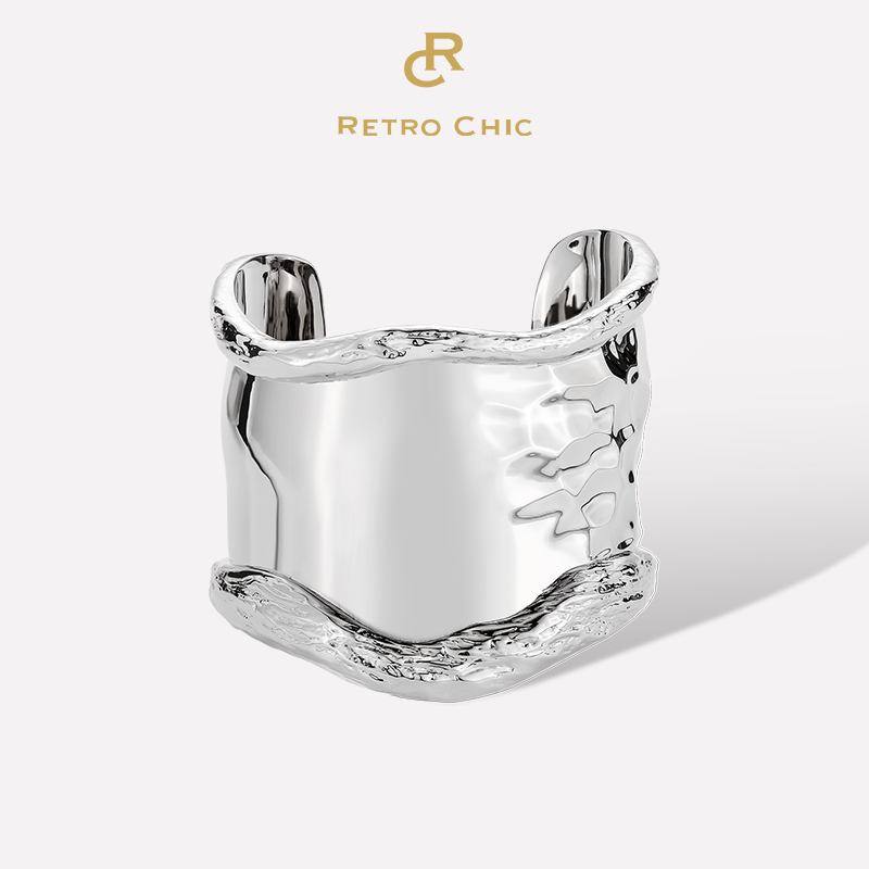 RetroChic银色海浪手镯