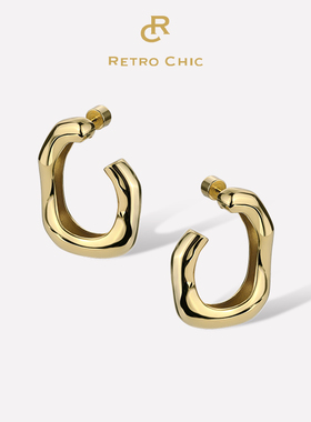 【宋佳同款】RC Retro Chic意大利复古时尚首饰  神树金圈耳环