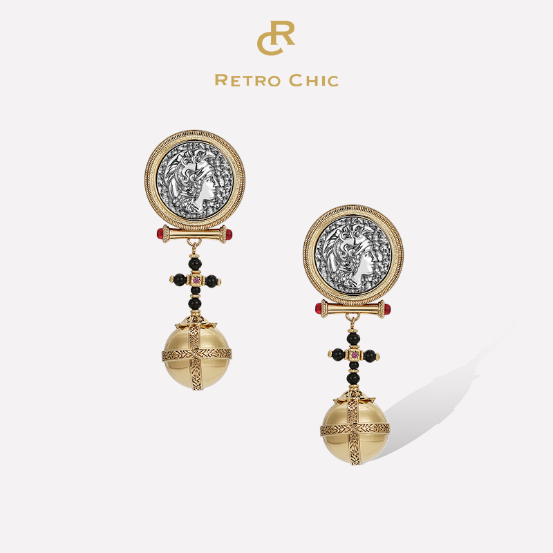 RetroChic罗马古币圣球耳环