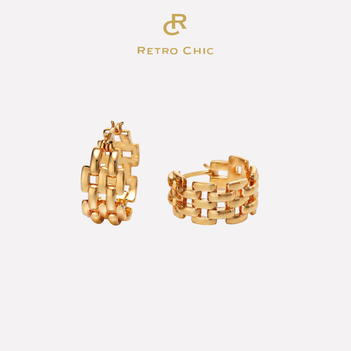 RCRetroChic罗马链条宽版耳圈