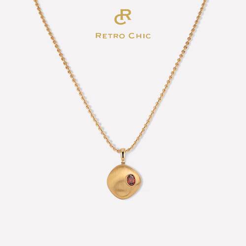 RetroChic复古金丝石榴石吊坠