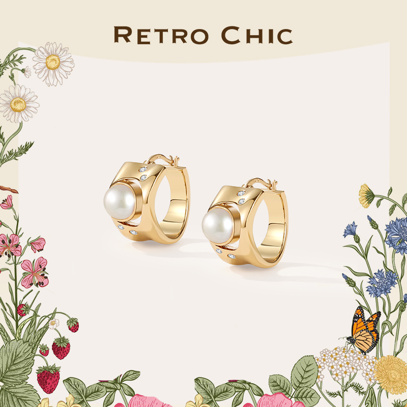 RCRetroChic晨曦白珠耳环