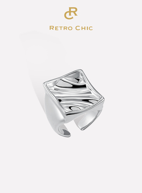 【女神礼物】RC Retro Chic意大利复古时尚首饰 银色波光戒指
